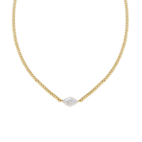 FX0743 925 Sterling Silver Natural Pearl Chain Necklace