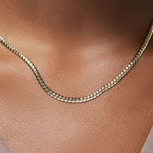 FX0702 925 Sterling Silver Serpentine Herringbone Solid Chain Necklace