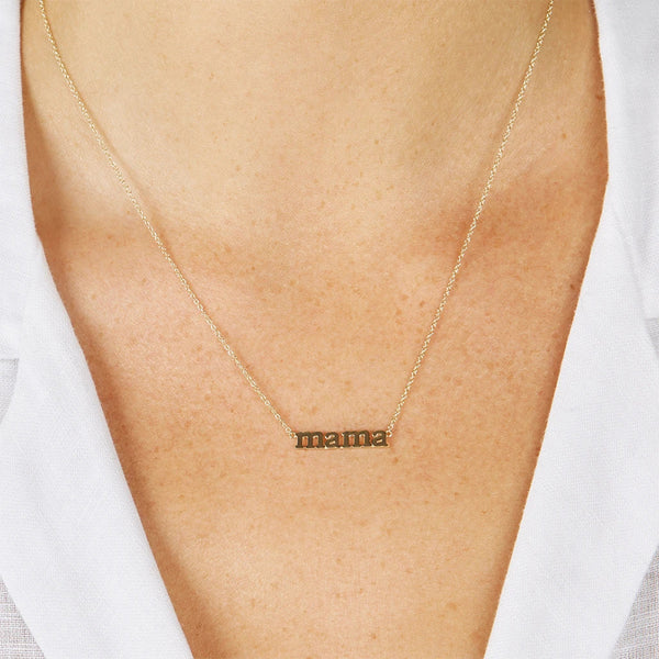 FX0465 925 Sterling Silver MAMA Pendant Necklace