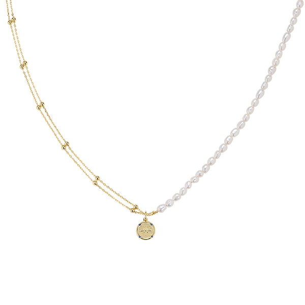 FX0736 925 Sterling Silver Freshwater Pearl Bead Pendant Necklace