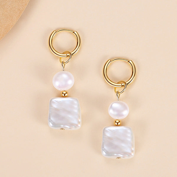 FE1707 925 Sterling Silver Baroque Pearl Earrings
