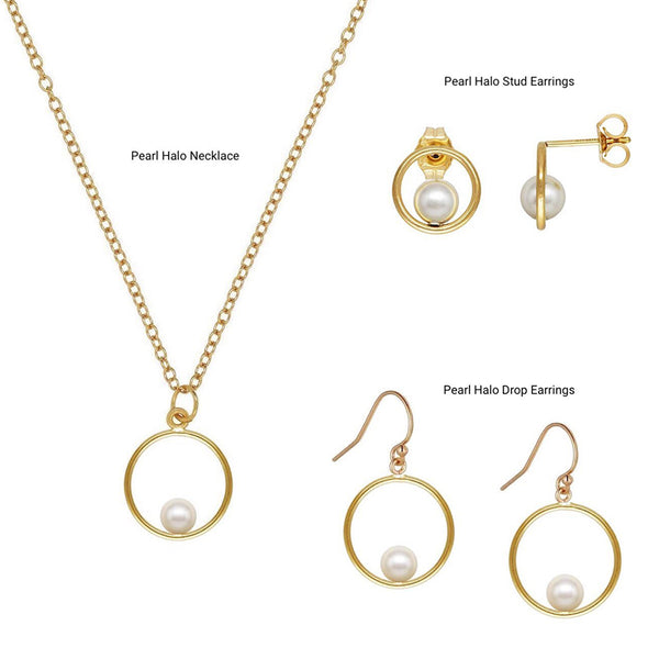 FX0385 925 Sterling Silver Pearl Halo Necklace