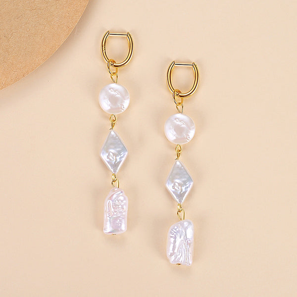 FE1702 925 Sterling Silver Natural Pearl Earring