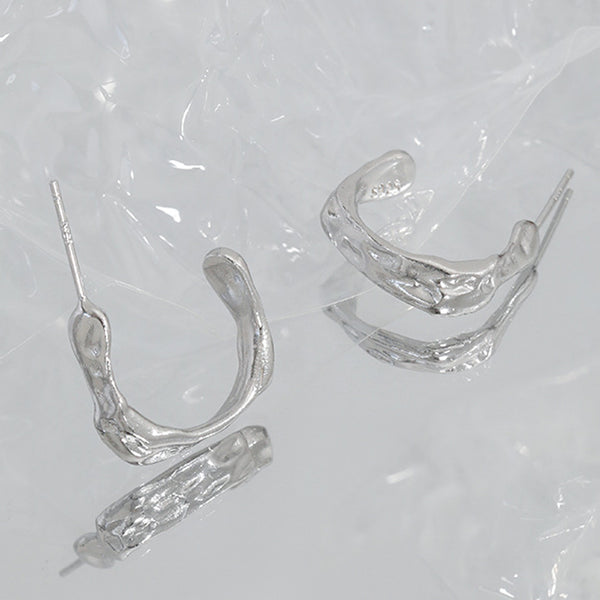 RHE1087 Hammered Simple Women Hoop