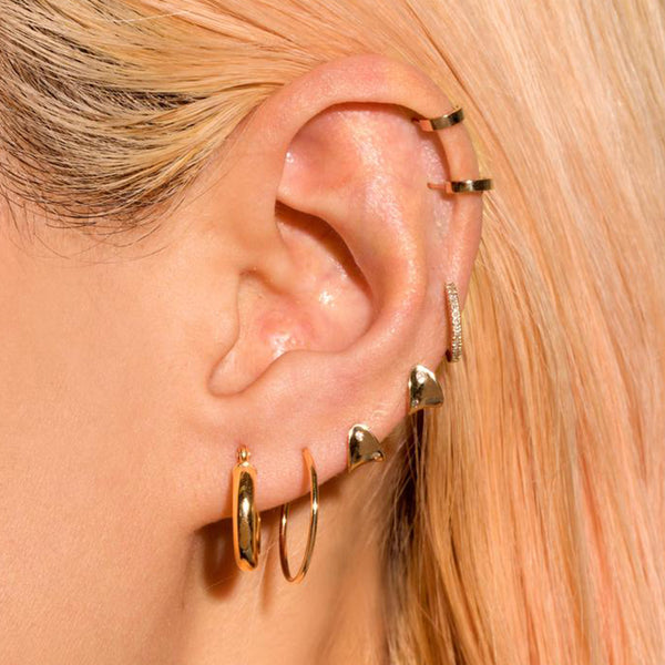 FE1558 925 Sterling Silver Petal Cubic Zircon Stud Earrings