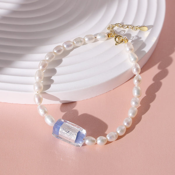 PB0028 925 Sterling Silver Freshwater Pearl Women Bracelet