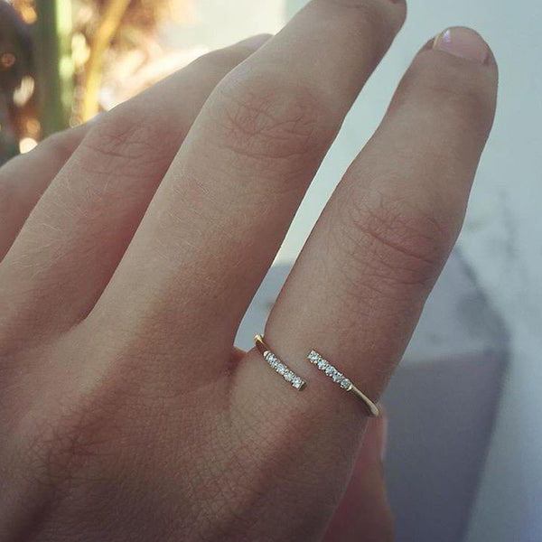 FJ0550 925 Sterling Silver High Grade CZ Open Ring