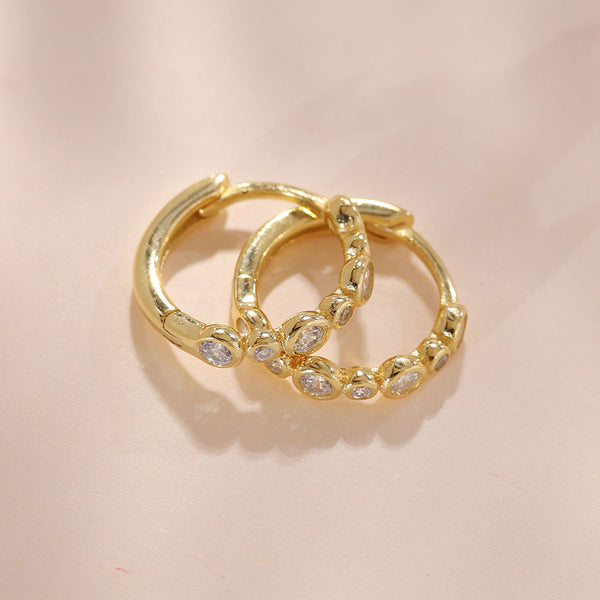 YHE0364 925 Sterling Silver Boutique Cubic Zirconia Hoop Earring