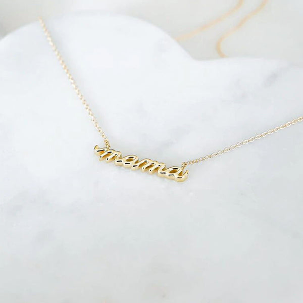 FX0481 925 Sterling Silver Gold mama Necklace