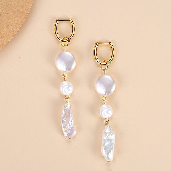 FE1706 925 Sterling Silver Natural Pearl Earrings