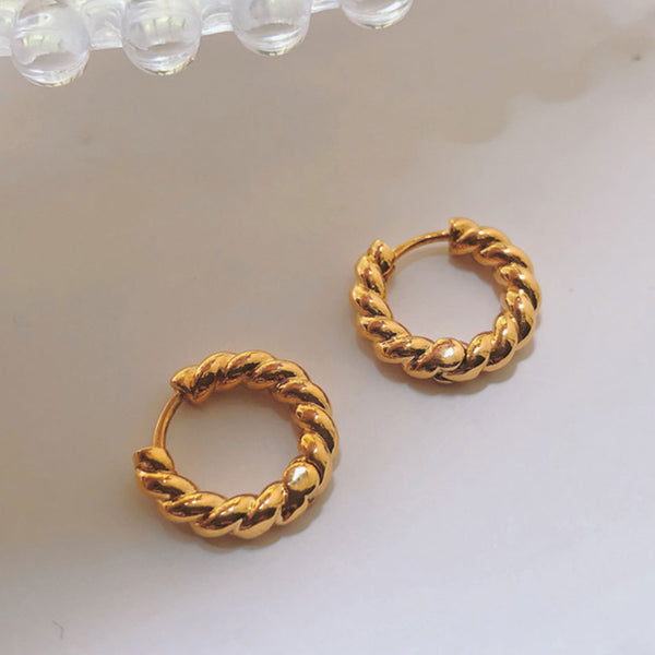 FE1183 925 Sterling Silver Twist Hoop Earrings