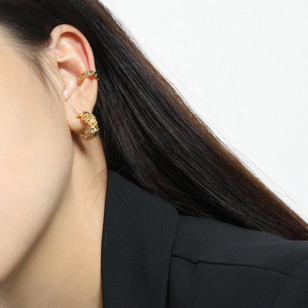 RHE1055 925 Sterling Silver Chain Ear Cuff