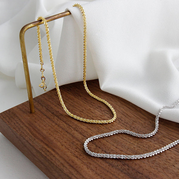 RHX1008 925 Sterling Silver Gypsophila Sparkle Choker Necklace