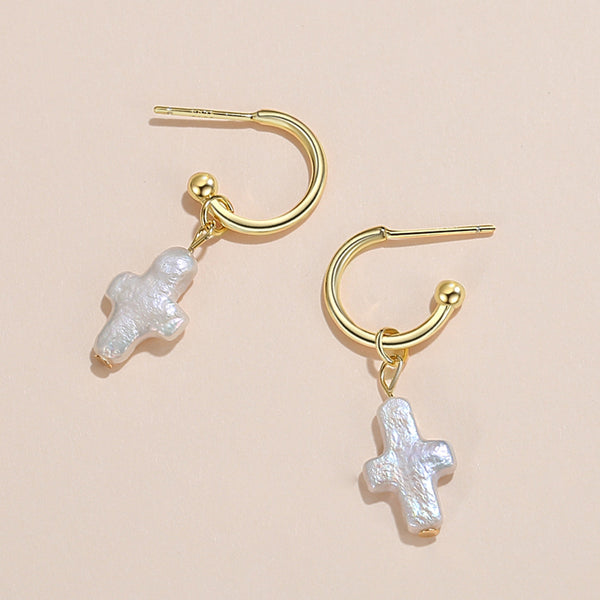 FE1772 925 Sterling Silver Freshwater Pearl Earrings