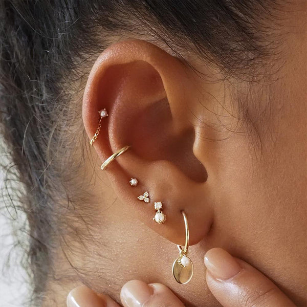 FE1729 925 Sterling Silver Freshwater Pearl Stud Earring