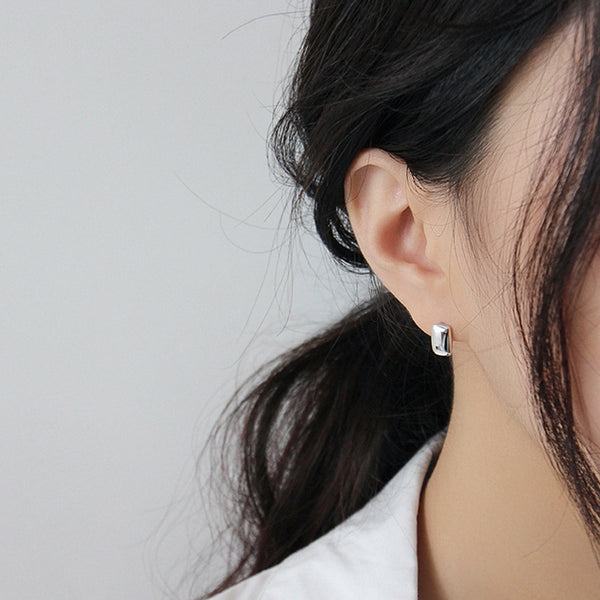 RHE1041 Retangle Geometry Stud Earring
