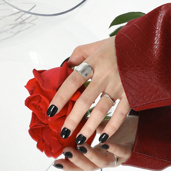 RHJ1084 925 Sterling Silver Wide Irregular Ring