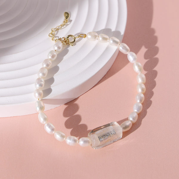 PB0029 925 Sterling Silver Freshwater Pearl Women Bracelet