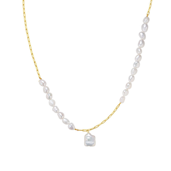 FX0737 925 Sterling Silver Freshwater Pearl Pendant Necklace