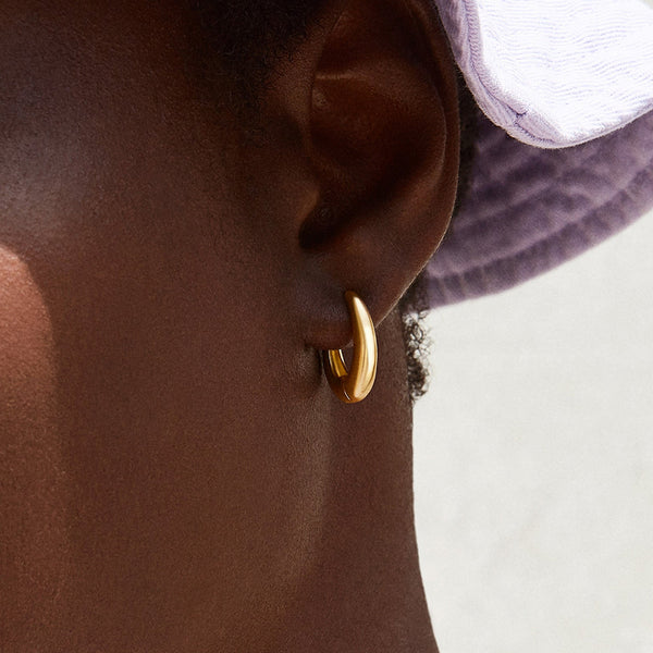 FE1963 925 Sterling Silver Classic Huggie Hoop Earrings For Women