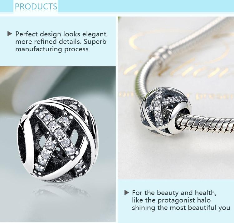 PY1255 925 Sterling Silver Galaxy Charm with Clear CZ
