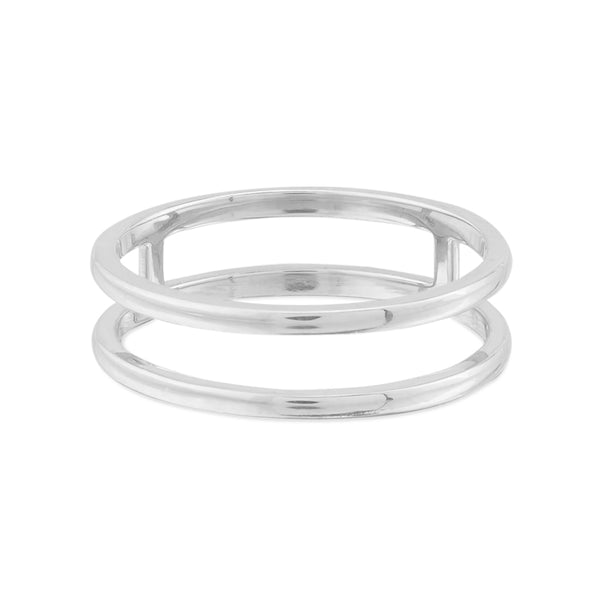 FJ0255 925 Sterling Silver Double Line Ring