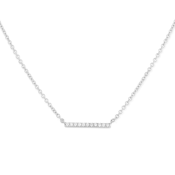 FX0288 925 Sterling Silver Diamonds Line Necklace