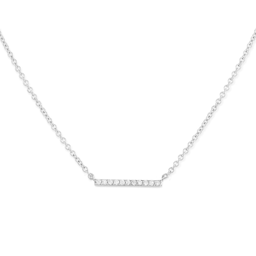 FX0288 925 Sterling Silver Diamonds Line Necklace