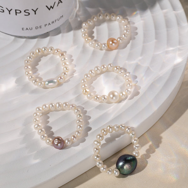 Rainbow Freshwater Pearl Ring