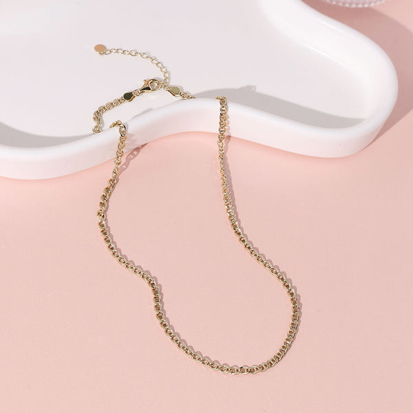 FX0893 925 Sterling Silver Curb Chain Necklace For Women