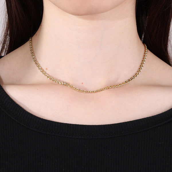 FX0893 925 Sterling Silver Curb Chain Necklace For Women