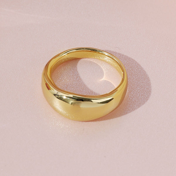 FJ0817 925 Sterling Silver Solid Dome Ring