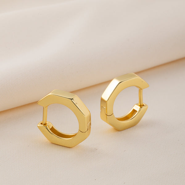 FE1329 925 Sterling Silver Hardware Hoop Earrings