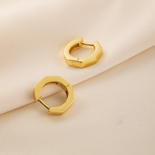 FE1329 925 Sterling Silver Hardware Hoop Earrings