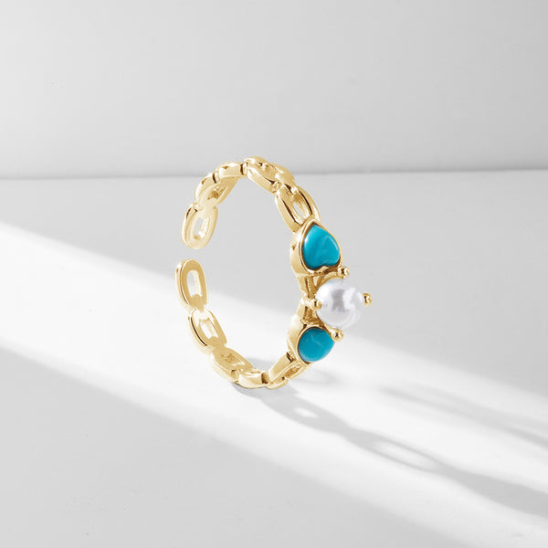 FJ0791 Heart Freshwater Pearl Hollow Ring