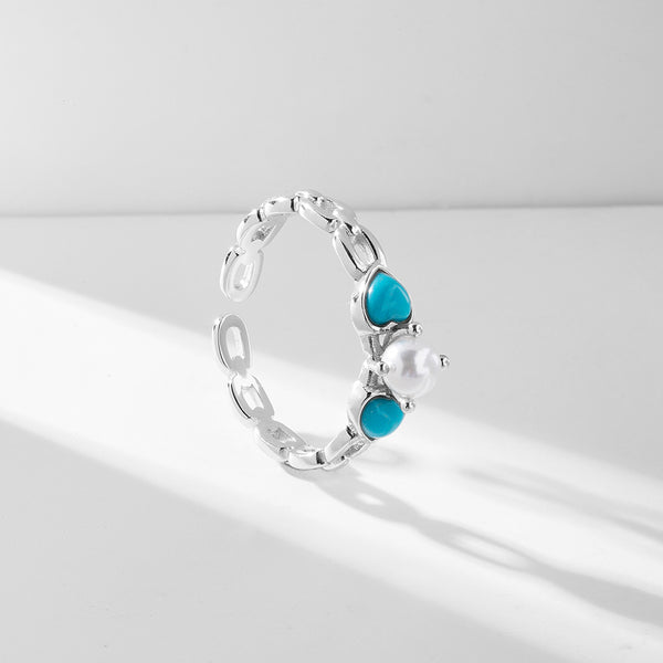 FJ0791 Heart Freshwater Pearl Hollow Ring