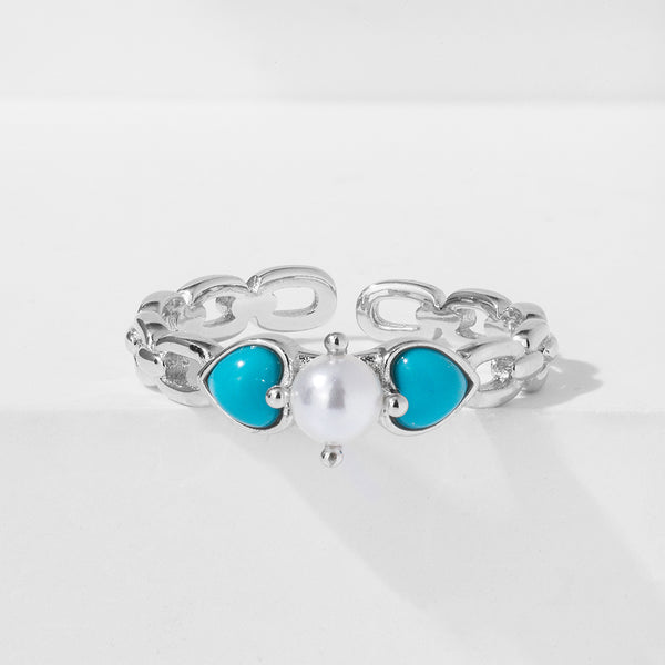 FJ0791 Heart Freshwater Pearl Hollow Ring