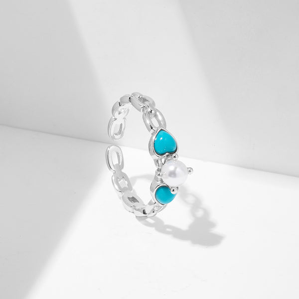 FJ0791 Heart Freshwater Pearl Hollow Ring