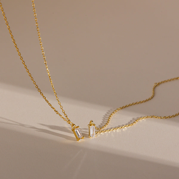 FX0264 925 Sterling Silver Crystal Pendant Necklace