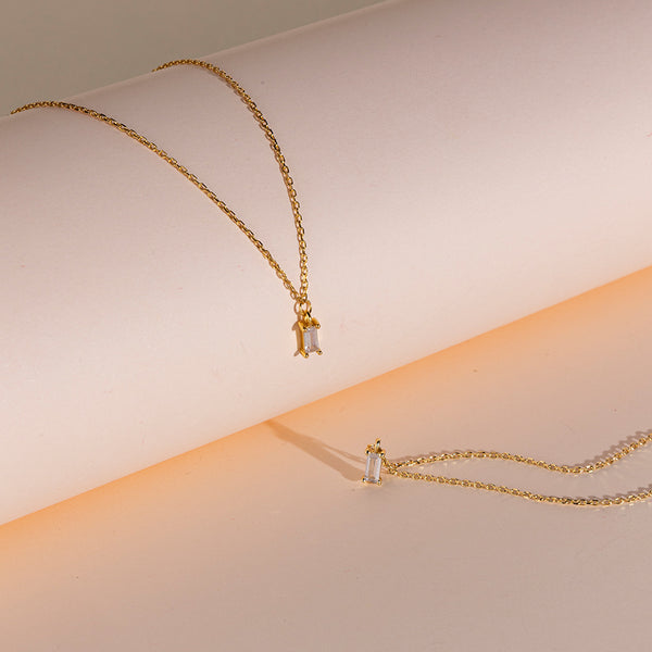 FX0264 925 Sterling Silver Crystal Pendant Necklace