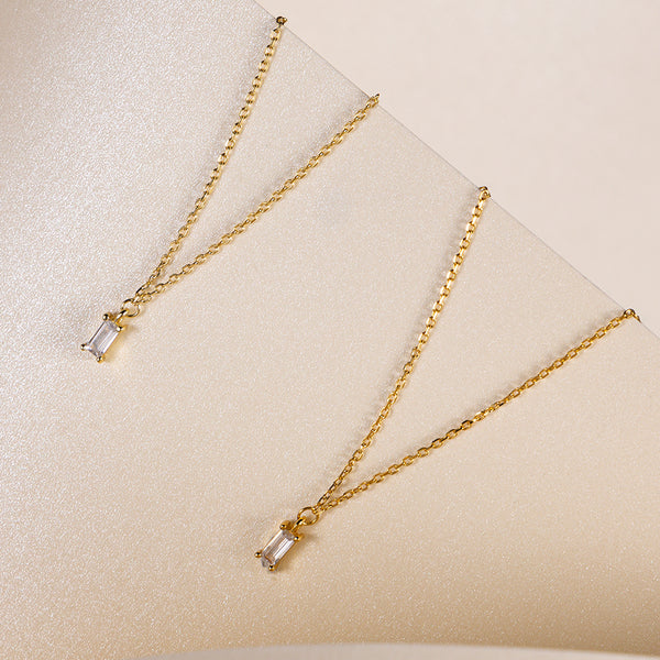 FX0264 925 Sterling Silver Crystal Pendant Necklace