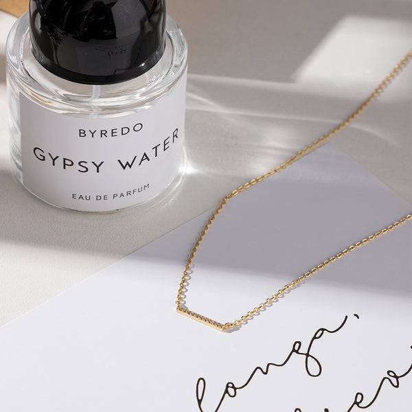 FX0288 925 Sterling Silver Diamonds Line Necklace