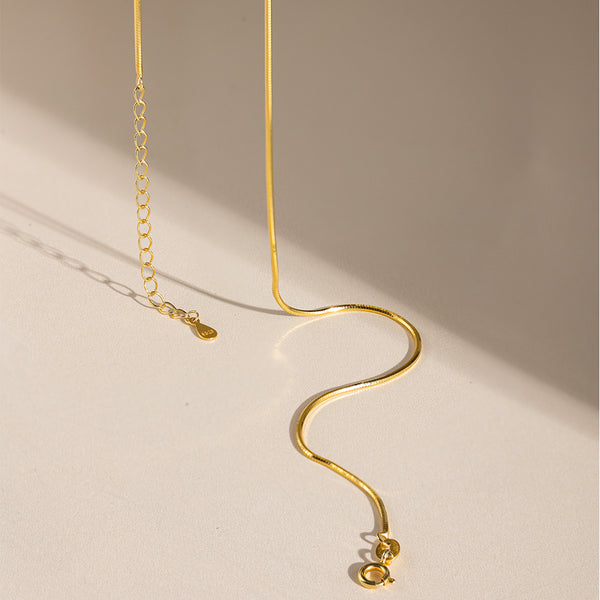 FX0799 925 Sterling silver Round Snake Women Chain Necklace