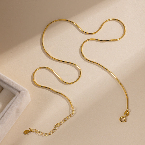 FX0799 925 Sterling silver Round Snake Women Chain Necklace