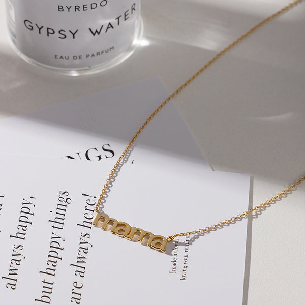 FX0392 925 Sterling Silver Mama Letter Necklace