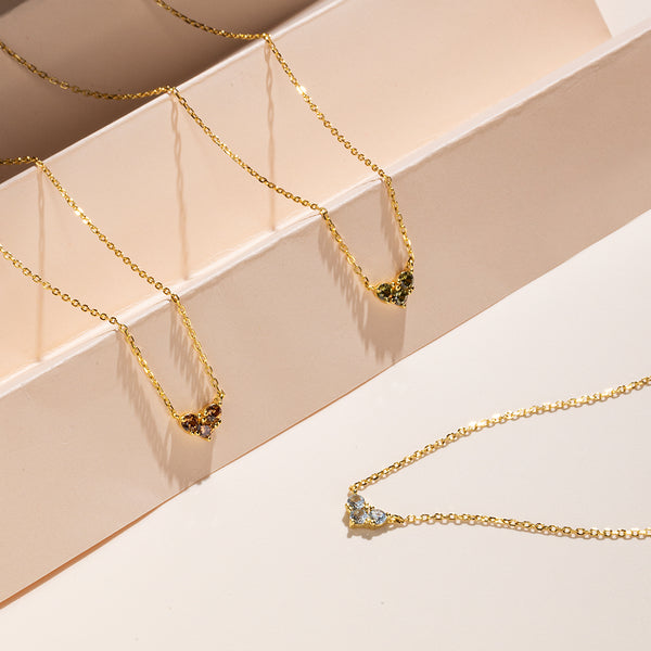 FX0767 925 Sterling Silver Colorful 12 Months Birthstone Necklace