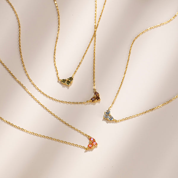 FX0767 925 Sterling Silver Colorful 12 Months Birthstone Necklace