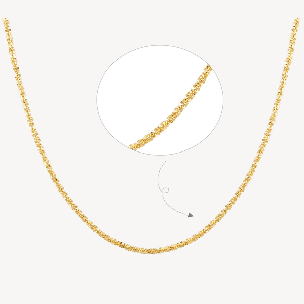 FX0782 925 Sterling Silver Shinning Sparkle Chain Necklace