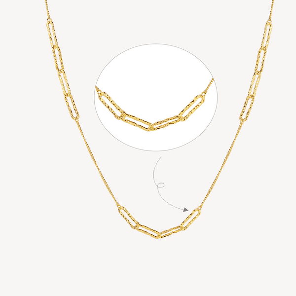 FX0794 925 Sterling Silver Original Pin Chain Necklace