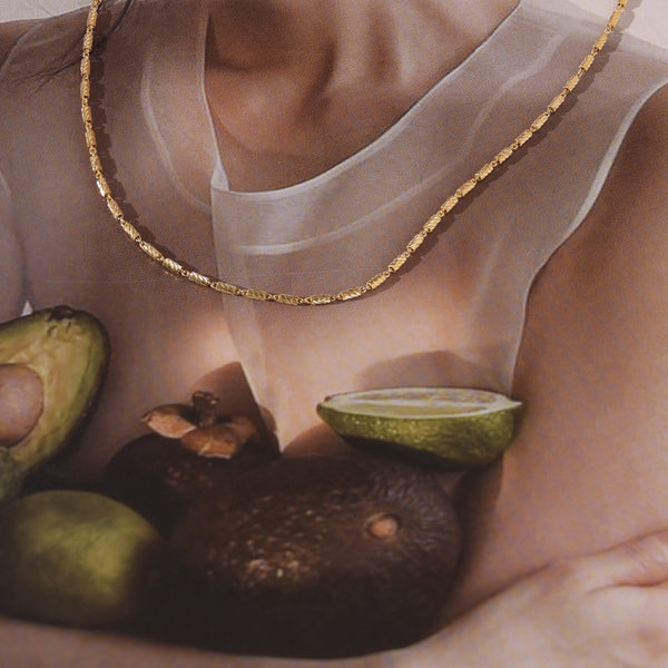 FX0864 925 Sterling Silver Small Bar Chain Necklace